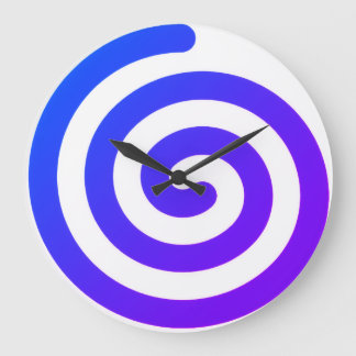 Un reloj de pared de cocina o sala en espiral azul