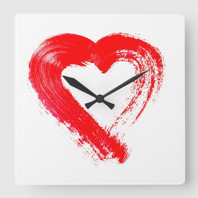 Un reloj de pared del corazón rojo (Anverso)