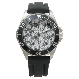 Un reloj de pulsera con una correa negra