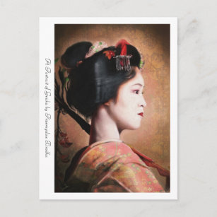Un retrato de la postal oriental japonesa de Geish
