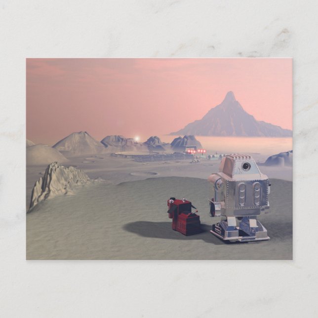 Un robot y su perro 2 postal (Anverso)