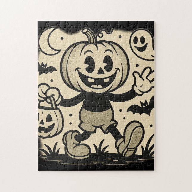Un rompecabezas de Halloween con un ambiente de có (Vertical)