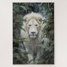 Un rompecabezas de león blanco