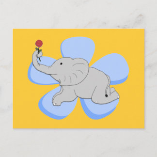 Un Rosa de una postal para un bebé elefante