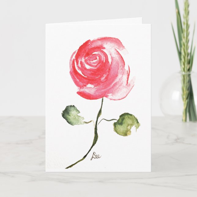Un Rosa único, tarjeta de cumpleaños (Anverso)