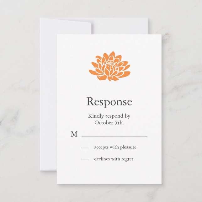 Un RSVP de Flor de Lotus (naranja) (Anverso)