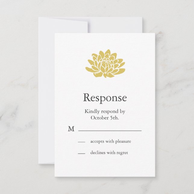 Un RSVP de flores de Lotus (amarillo) (Anverso)