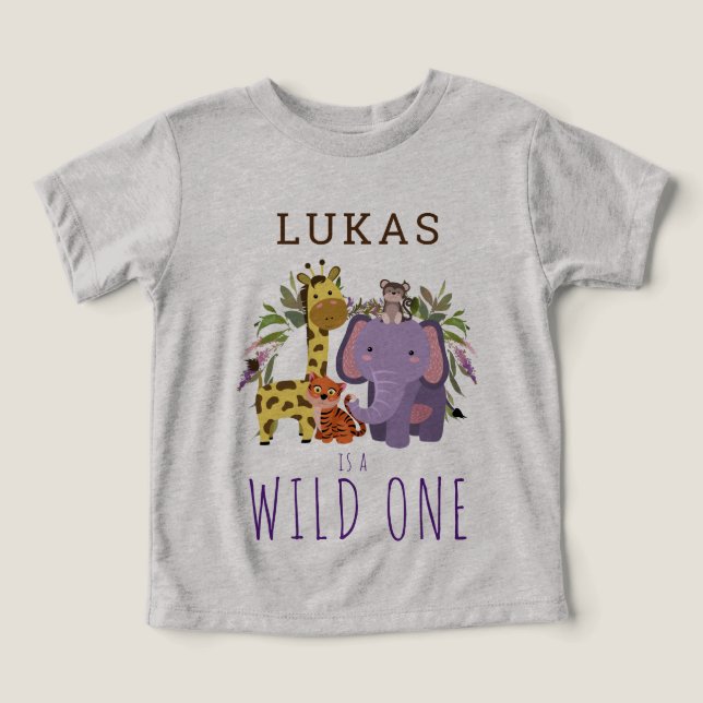 Un Safari de la Selva Cute Wild One Jungle Primer  (Diseño delantero )