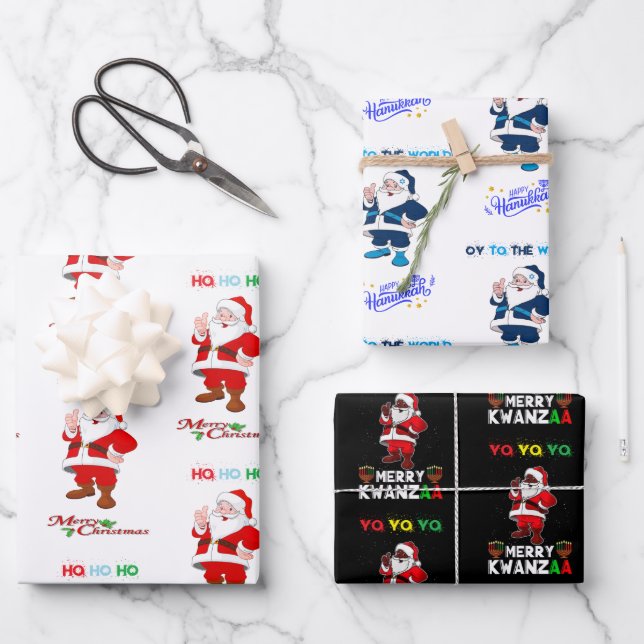Un Santa Para Todas Las Vacaciones Envoltura Papel (Anverso)
