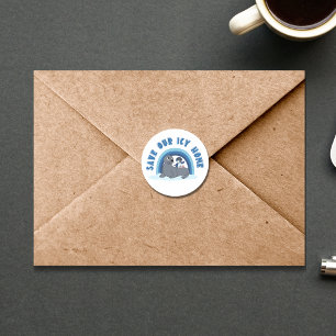 Un sello y un pingüino personalizado "Salven nuest