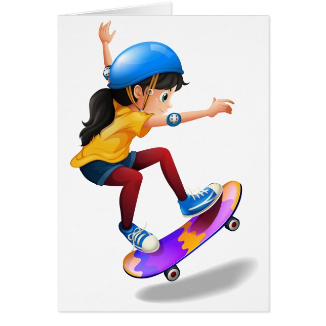 Un skateboarding de la chica joven (Frente)