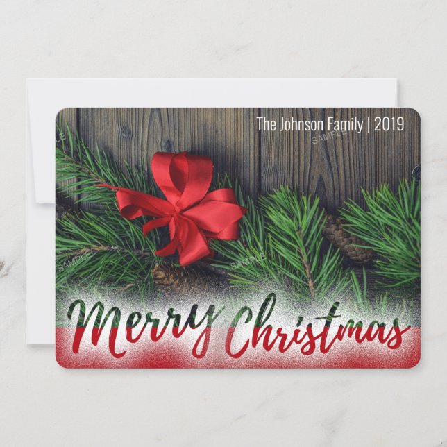 Un solo Navidad fotográfico completo Saludos festi (Anverso)