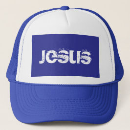 Un sombrero de camión de Jesús azul