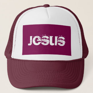Un sombrero de camión morado de Jesús
