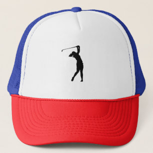 Un sombrero de golf, una silueta de una persona at