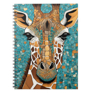 Un sorprendente cuaderno con una jirafa de mosaico