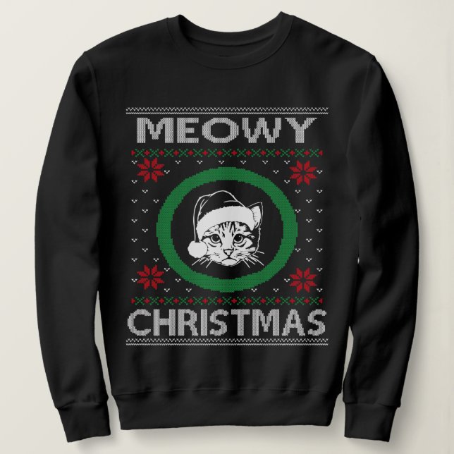 Un suéter feo para el gato de los Navidades Meowy (Anverso del diseño)