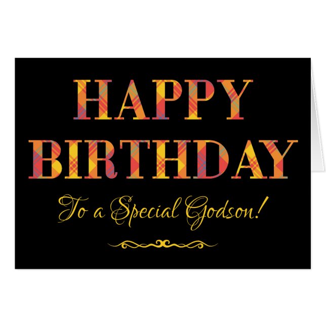Un tartán amarillo en el cumpleaños negro para una (Anverso (Horizontal))