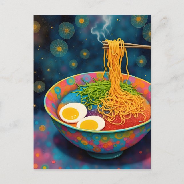Un tazón de Yummy Ramen y una postal de huevos (Anverso)