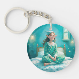 Un tierno llavero con un elfo personalizado es azu