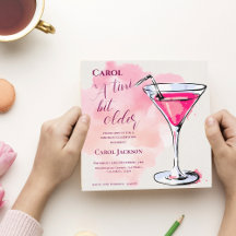 Un Tini Un Poco Más Antiguo Cóctel Rosa Invitación
