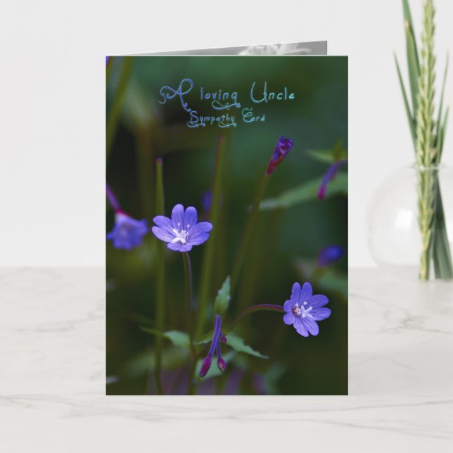 Un tío cariñoso, tarjeta de condolencia (Anverso)