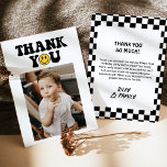 Un tipo feliz primer cumpleaños tarjeta de agradec<br><div class="desc">Esta increíble tarjeta de agradecimiento de One Happy Dude Smile Face Boy First Birthday incluye damas blancas y negras con cara de sonrisa y es perfecta para enviar un agradecimiento cuidadoso a los invitados de la fiesta de primer cumpleaños de tu chico genial !Los colores del texto y el fondo...</div>