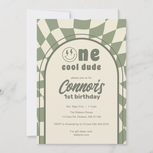 Un tipo genial: Invitación para el primer cumpleañ (Anverso)