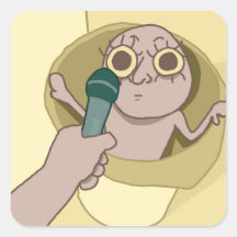 Un tipo gracioso en Trash Can Pegatina