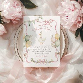 Un tonto ganso Pink Bow Cumpleaños Gracias tarjeta