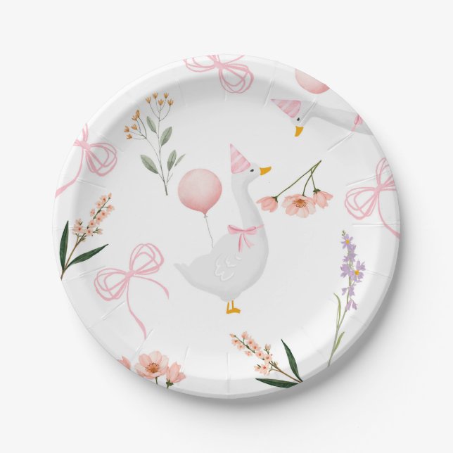 Un tonto plato de papel de ganso Goose 1er cumplea (Anverso)