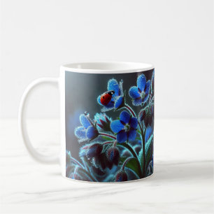 "Un toque de azul: Elegante jarra floral"