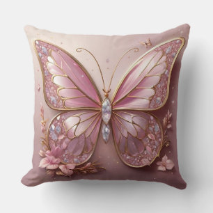 Un toque rosado: Cojín decorativo de mariposa rosa
