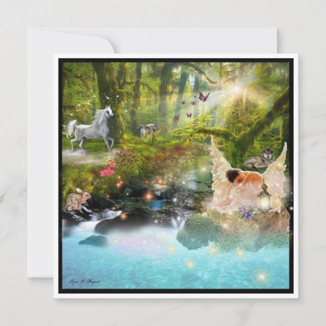 Un triste ángel caído en el grito en un jardín de  (Anverso)