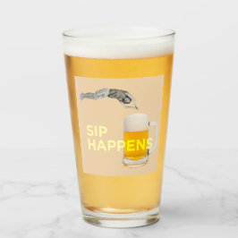 Un vaso de pinta divertido y extravagante de “Sip 