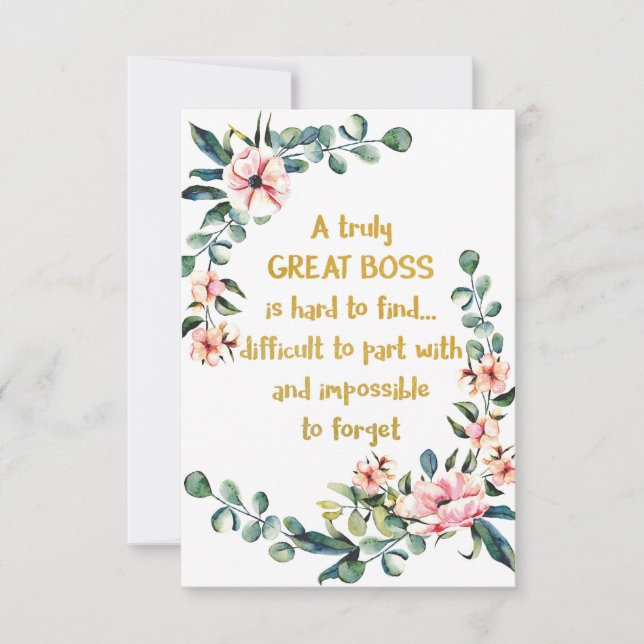 Un verdadero gran jefe de agradecimiento a su jefe (Anverso)