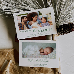 Un Verde Mínimo Más El Merrier Anuncio De Nacimien