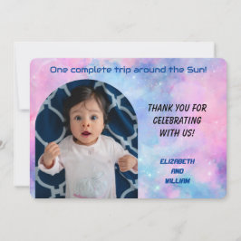 Un viaje alrededor del Sol Foto Tarjeta de agradec