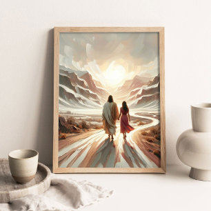 Un viaje de fe, arte cristiano, Jesús caminando