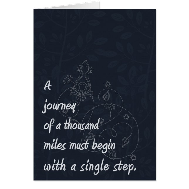 "Un viaje…" Proverbio del zen (Frente)