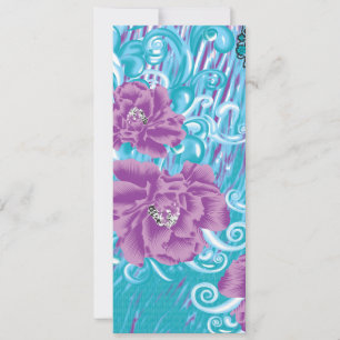 Un vibrante diseño textil con púrpura y turquesa