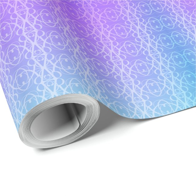 Un vibrante rollo de papel de regalo desenrollado (Esquina del rollo)