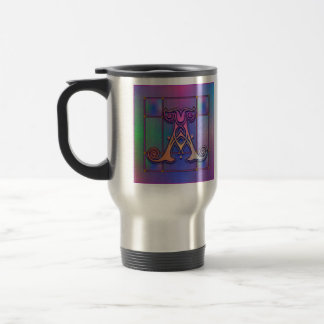 Un "vidrio de lluvia azul" inicial tazas de tazas 