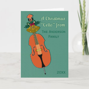 Un violoncelo del navidad añade el nombre y la