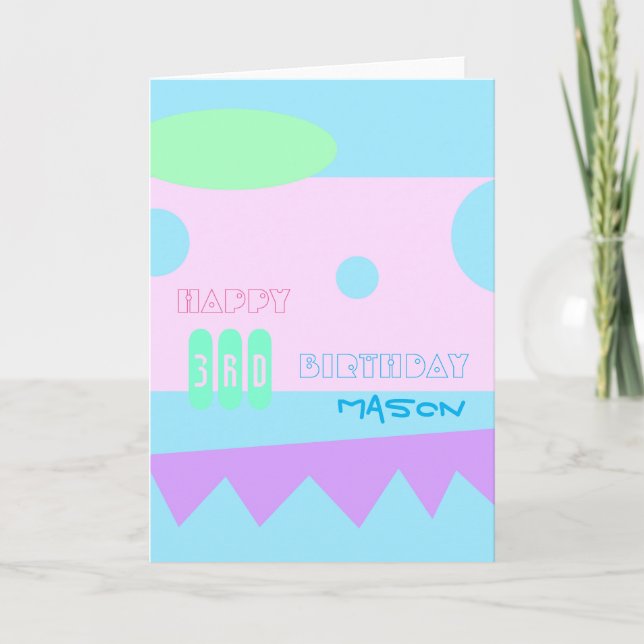 Una 3ro tarjeta de felicitación del feliz (Anverso)