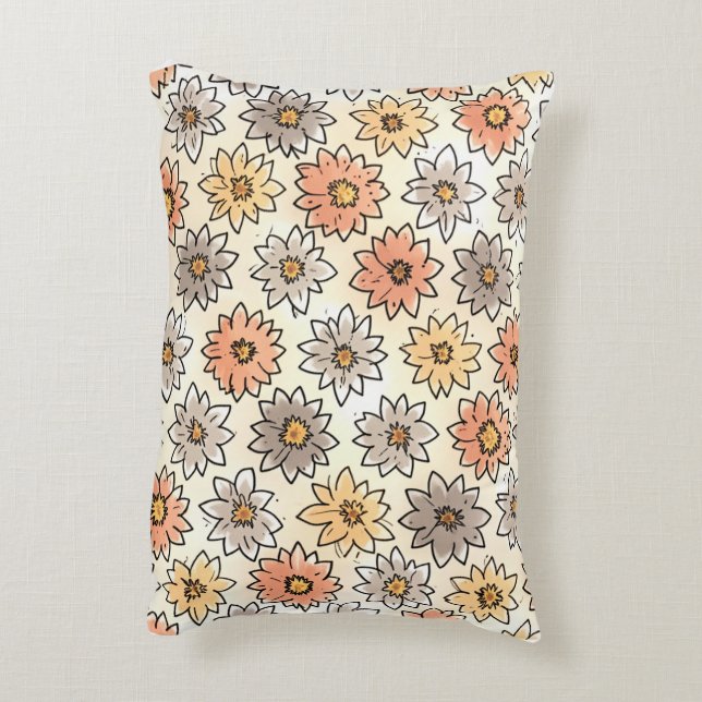 una almohada con un cómodo cuadro de flores (Atrás (Vertical))