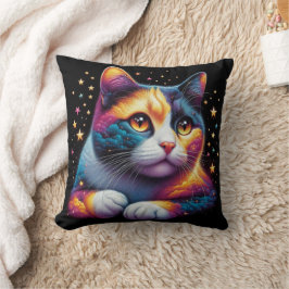 ¡Una almohada de felinos cósmicos y bonitos!