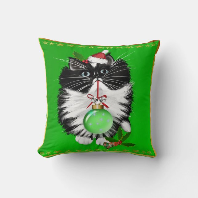 Una almohada de las Felices Navidad del smoking (Anverso)
