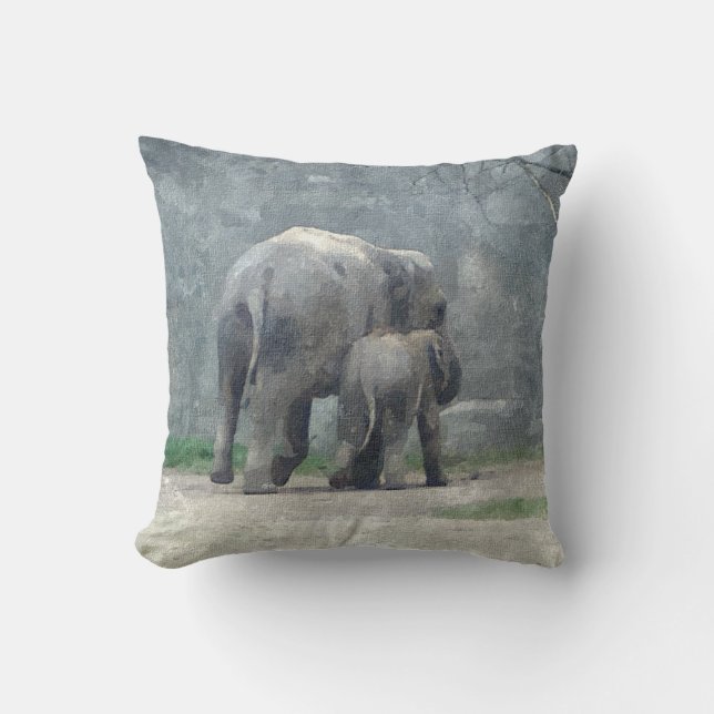 Una almohada del elefante del amor de madres (Anverso)
