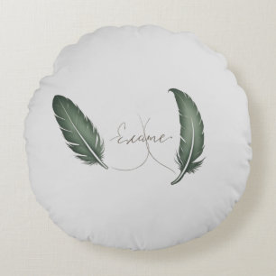 Una almohada redonda con un diseño minimalista.